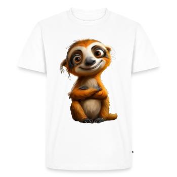 Toons #lovely paresseux - T-shirt Premium bio Homme - blanc - Devant - Nico (187cm)
