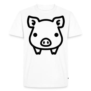 pig - Men's Premium Organic T-Shirt - white - Front - Nico (187cm)