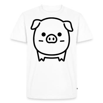 pig - Men's Premium Organic T-Shirt - white - Front - Nico (187cm)