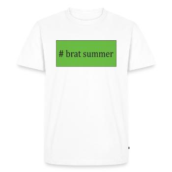# brat summer - Men's Premium Organic T-Shirt - white - Front - Nico (187cm)