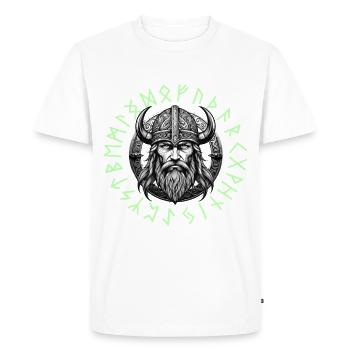 Viking Warrior Valhalla Runic Circle - Men's Premium Organic T-Shirt - white - Front - Nico (187cm)