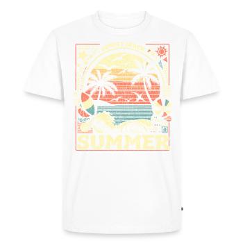 Surf et été en style vintage à Hawaï - T-shirt Premium bio Homme - blanc - Devant - Nico (187cm)