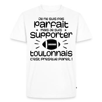 Supportrice Toulouse Parfaite Rugby - T-shirt Premium bio Homme - blanc - Devant - Nico (187cm)