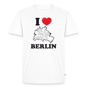 I Love Berlin – L’amour de la capitale - T-shirt Premium bio Homme - blanc - Devant - Nico (187cm)