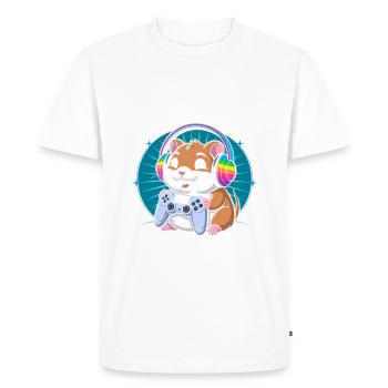 Faites une pause pour vous : Gamer Hamster ! - T-shirt Premium bio Homme - blanc - Devant - Nico (187cm)