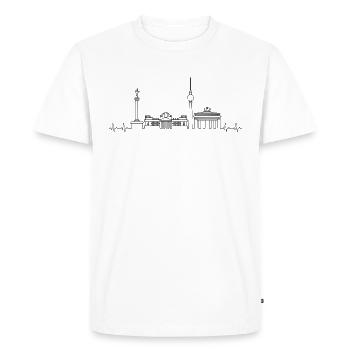 Heartbeat berlin - T-shirt Premium bio Homme - blanc - Devant - Nico (187cm)
