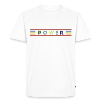 Power - T-shirt Premium bio Homme - blanc - Devant - Nico (187cm)