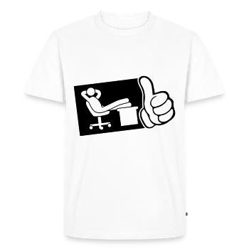 bureau de travail chill thumb - T-shirt Premium bio Homme - blanc - Devant - Nico (187cm)
