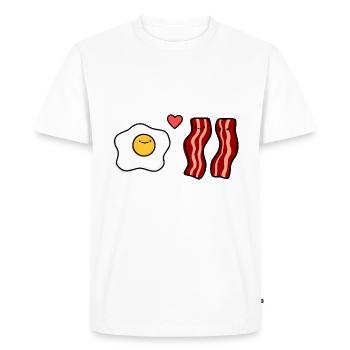 Bacon et oeuf - T-shirt Premium bio Homme - blanc - Devant - Nico (187cm)