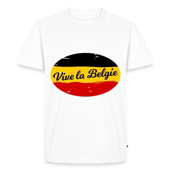 Vive la Belgique - T-shirt Premium bio Homme - blanc - Devant - Nico (187cm)