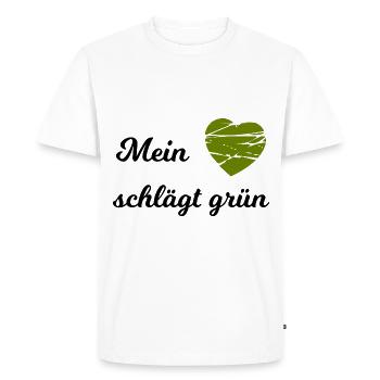 The heart for Greens - Men's Premium Organic T-Shirt - white - Front - Nico (187cm)