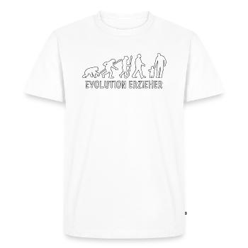 Erzieher Evolution - Männer Premium Bio T-Shirt - Weiß - Vorne - Nico (187cm)