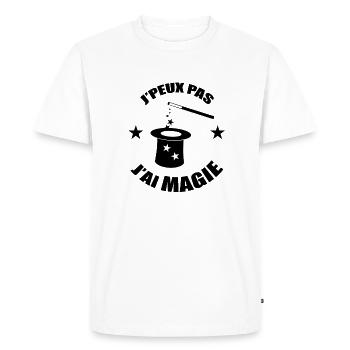 J'peux pas j'ai tour de magie carte facile chapeau - T-shirt Premium bio Homme - blanc - Devant - Nico (187cm)