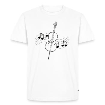 Cello music drawing score black notes - Men's Premium Organic T-Shirt - white - Front - Nico (187cm)