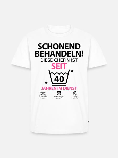 Chefin Jubiläum 40 Jahre Jähriges Firmenjubiläum - Männer Premium Bio T-Shirt - Weiß