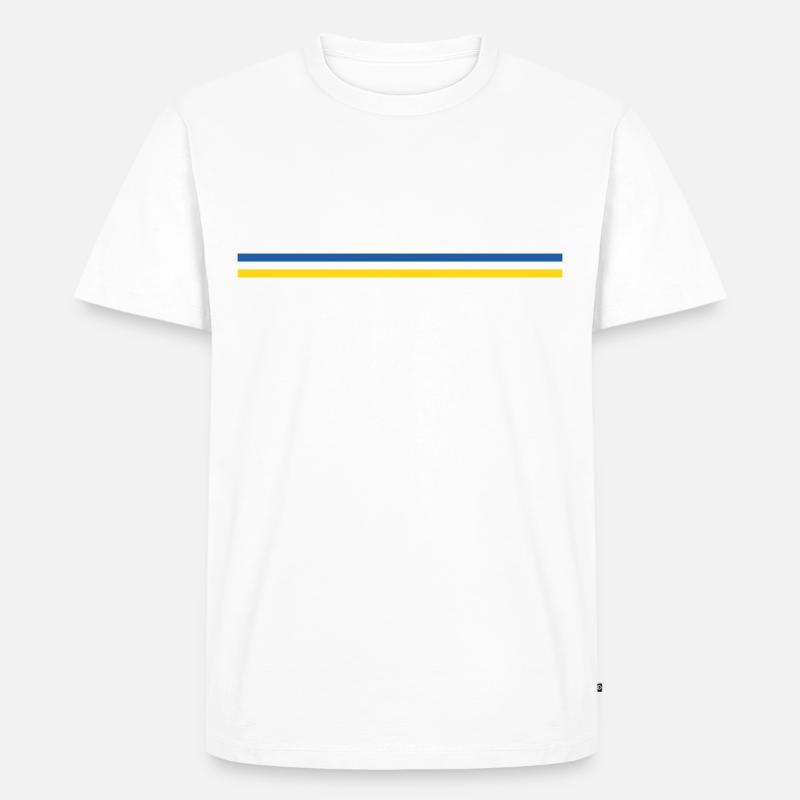 Linie oder Flagge Ukraine - Männer Premium Bio T-Shirt - Weiß