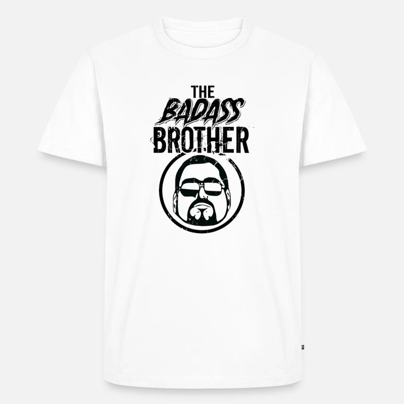 Der knallharte/coole Bruder - Männer Premium Bio T-Shirt - Weiß