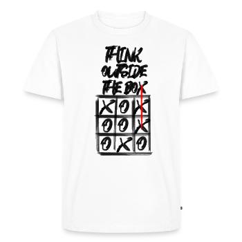 Lateral thinker creative saying gift tic tac toe - Men's Premium Organic T-Shirt - white - Front - Nico (187cm)