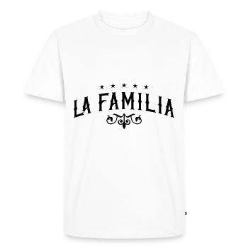 la familia - Männer Premium Bio T-Shirt - Weiß - Vorne - Nico (187cm)