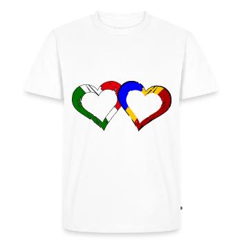 Amour italien roumain - T-shirt Premium bio Homme - blanc - Devant - Nico (187cm)