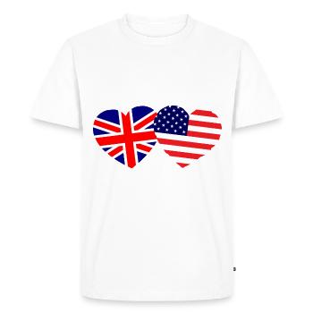 British American Friends - Men's Premium Organic T-Shirt - white - Front - Nico (187cm)