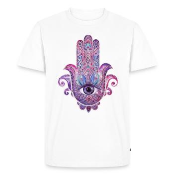 Hamsa - T-shirt Premium bio Homme - blanc - Devant - Nico (187cm)