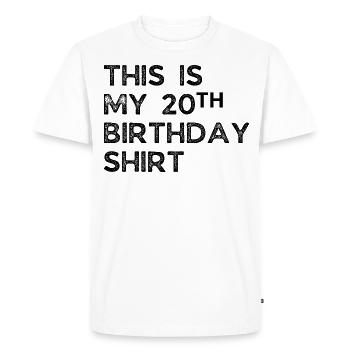 20th birthday - Men's Premium Organic T-Shirt - white - Front - Nico (187cm)