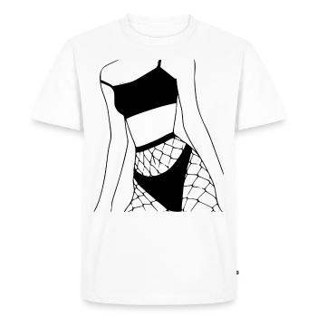 fille - T-shirt Premium bio Homme - blanc - Devant - Nico (187cm)