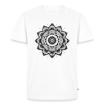 Yogi, Prana Mandala en noir - T-shirt Premium bio Homme - blanc - Devant - Nico (187cm)