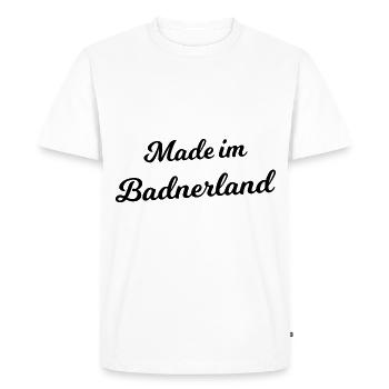 Fabriqué à Badnerlande - T-shirt Premium bio Homme - blanc - Devant - Nico (187cm)
