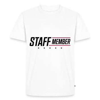 staff member - T-shirt Premium bio Homme - blanc - Devant - Nico (187cm)