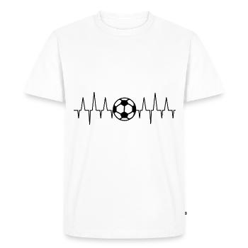 Le battement de cœur du football - T-shirt Premium bio Homme - blanc - Devant - Nico (187cm)