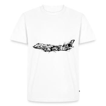 Airplane - Men's Premium Organic T-Shirt - white - Front - Nico (187cm)