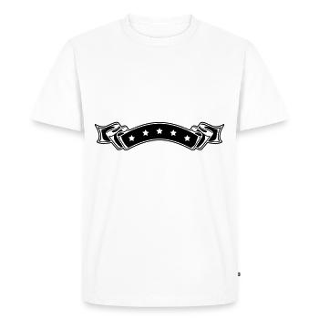 Star banderole Ornament Element - Men's Premium Organic T-Shirt - white - Front - Nico (187cm)