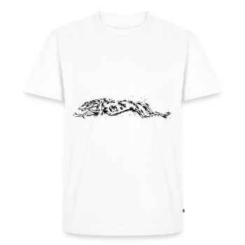Lévrier - T-shirt Premium bio Homme - blanc - Devant - Nico (187cm)
