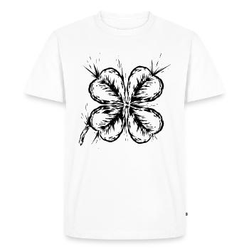Porte-bonheur Cloverleaf - T-shirt Premium bio Homme - blanc - Devant - Nico (187cm)