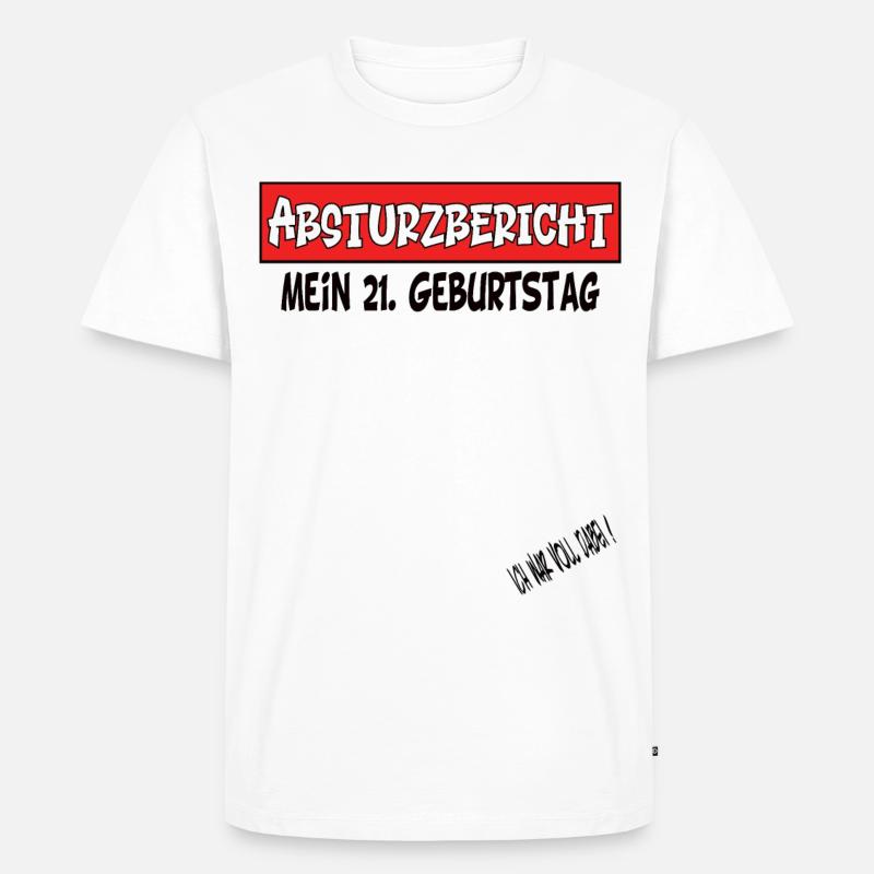 Gästebuch 21. Geburtstag - Männer Premium Bio T-Shirt - Weiß