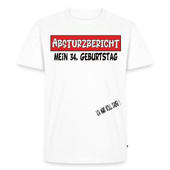 Livre d’or 34e anniversaire - T-shirt Premium bio Homme - blanc - Devant - Nico (187cm)