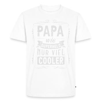 Papa Saying, Super-héros, Look Vintage, Fête des Pères - T-shirt Premium bio Homme - blanc - Devant - Nico (187cm)