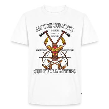 Indian headdress with bow and arrow - Men's Premium Organic T-Shirt - white - Front - Nico (187cm)