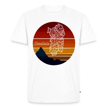 Sardinia island with sunset and mountains - Men's Premium Organic T-Shirt - white - Front - Nico (187cm)