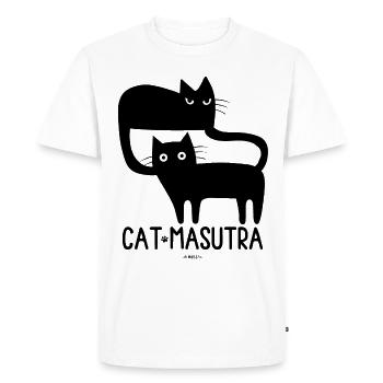 Cat Masutra ! - T-shirt Premium bio Homme - blanc - Devant - Nico (187cm)
