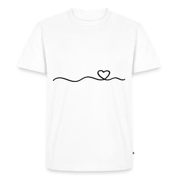 coeur ligne symbole petit coeur - T-shirt Premium bio Homme - blanc - Devant - Nico (187cm)