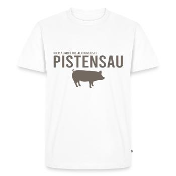 Pistensau Skier Fun - T-shirt Premium bio Homme - blanc - Devant - Nico (187cm)