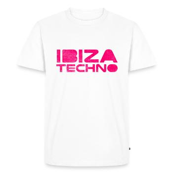 Ibiza Techno - Men's Premium Organic T-Shirt - white - Front - Nico (187cm)