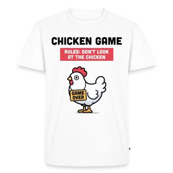 Chicken Game - Men's Premium Organic T-Shirt - white - Front - Nico (187cm)