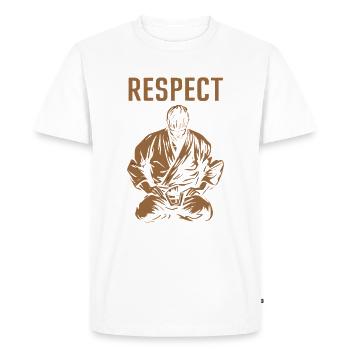 Respect – des arts martiaux - T-shirt Premium bio Homme - blanc - Devant - Nico (187cm)