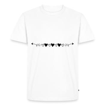 cœur en tartiner - T-shirt Premium bio Homme - blanc - Devant - Nico (187cm)