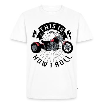 Biker Motocycliste Moto Trike Shopper - T-shirt Premium bio Homme - blanc - Devant - Nico (187cm)