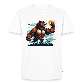 Ours musclé - T-shirt Premium bio Homme - blanc - Devant - Nico (187cm)